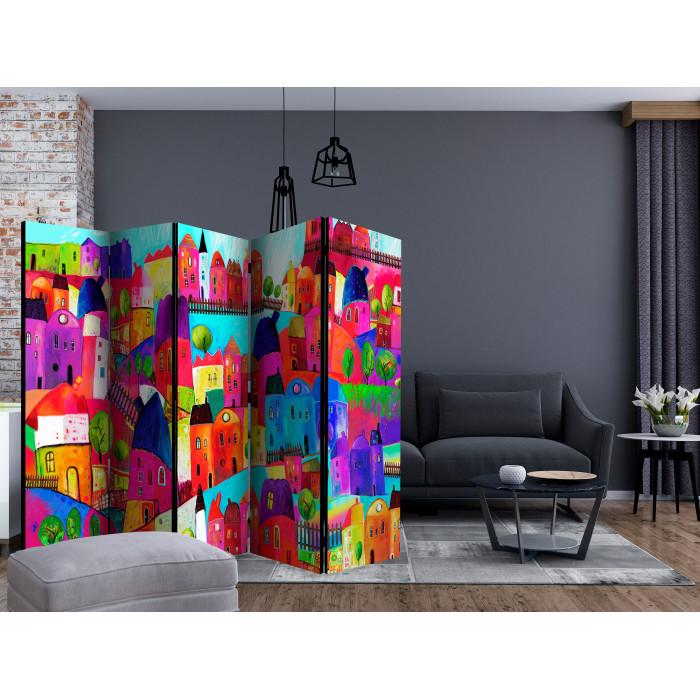 Paris Prix Paravent 5 Volets "Rainbow Hued Town" 172x225cm