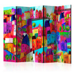 paris prix Paravent 5 Volets "Rainbow Hued Town" 172x225cm