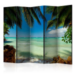 paris prix Paravent 5 Volets "Relaxing on the Beach" 172x225cm