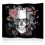 paris prix Paravent 5 Volets "Skull & Flowers" 172x225cm