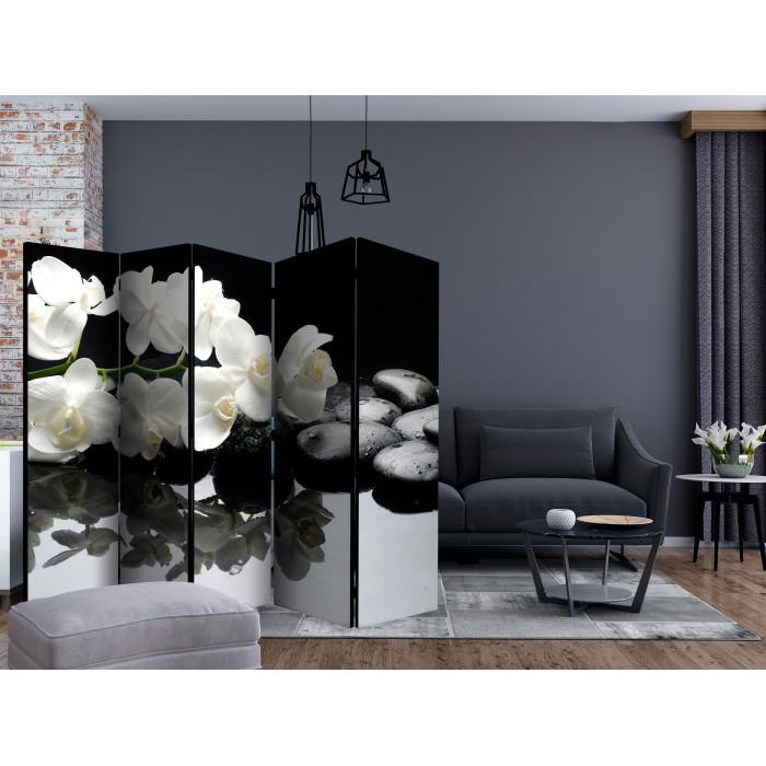 Paris Prix Paravent 5 Volets "Spa Stones & Orchid" 172x225cm