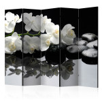 paris prix Paravent 5 Volets "Spa Stones & Orchid" 172x225cm