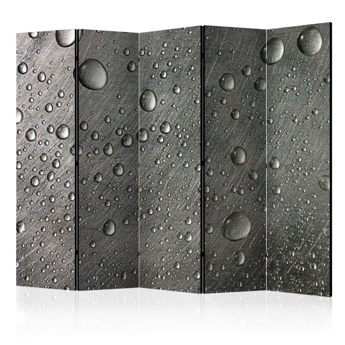 Paris Prix Paravent 5 Volets "Steel Surface With Water Drops" 172x225cm