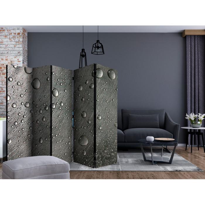 Paris Prix Paravent 5 Volets "Steel Surface With Water Drops" 172x225cm