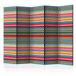 paris prix Paravent 5 Volets "Subdued Stripes" 172x225cm
