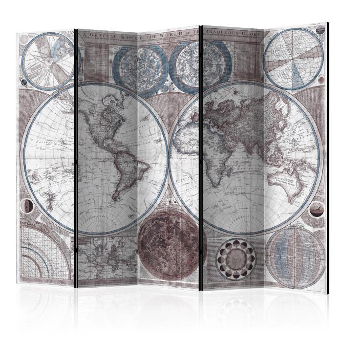 Paris Prix Paravent 5 Volets "Terraqueous Globe" 172x225cm