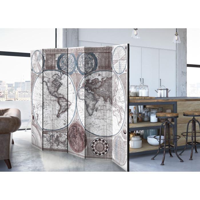 Paris Prix Paravent 5 Volets "Terraqueous Globe" 172x225cm
