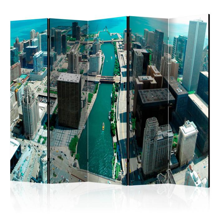 Paris Prix Paravent 5 Volets "Urban Architecture Of Chicago" 172x225cm