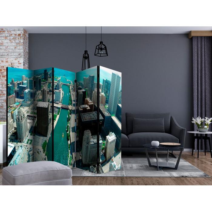 Paris Prix Paravent 5 Volets "Urban Architecture Of Chicago" 172x225cm