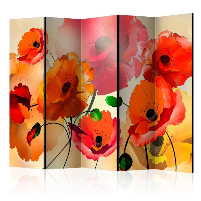 Paris Prix Paravent 5 Volets "Velvet Poppies II" 172x225cm