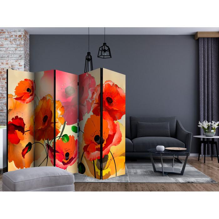 Paris Prix Paravent 5 Volets "Velvet Poppies II" 172x225cm