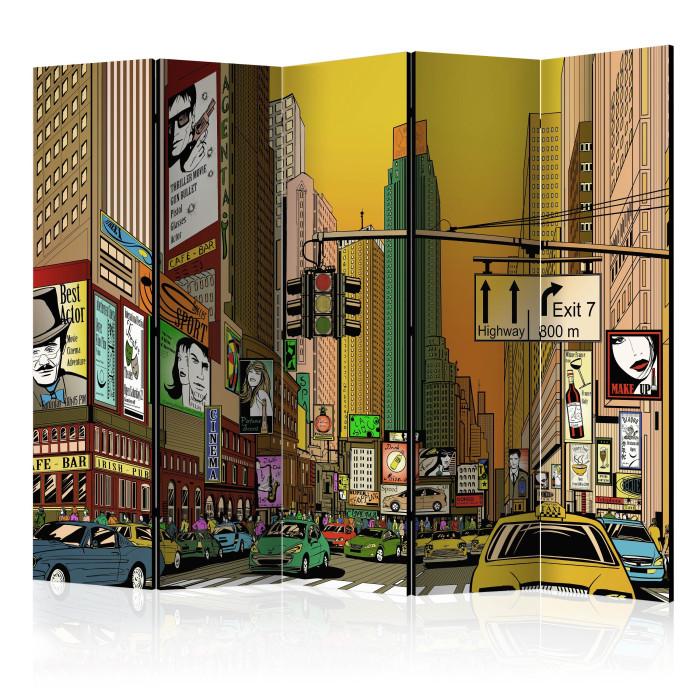 Paris Prix Paravent 5 Volets "Vibrant City NY" 172x225cm