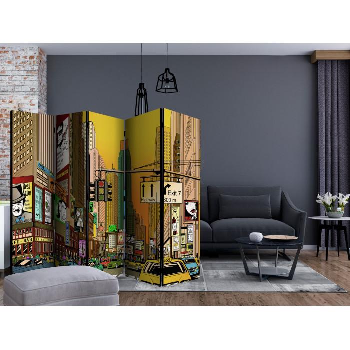 Paris Prix Paravent 5 Volets "Vibrant City NY" 172x225cm