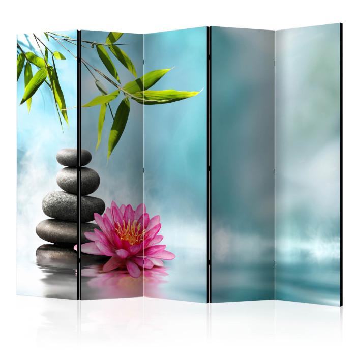 Paris Prix Paravent 5 Volets "Water Lily & Zen Stones" 172x225cm
