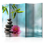 paris prix Paravent 5 Volets "Water Lily & Zen Stones" 172x225cm