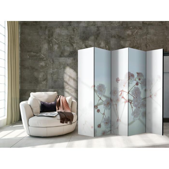 Paris Prix Paravent 5 Volets "White Flowers" 172x225cm