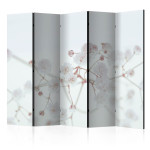 paris prix Paravent 5 Volets "White Flowers" 172x225cm