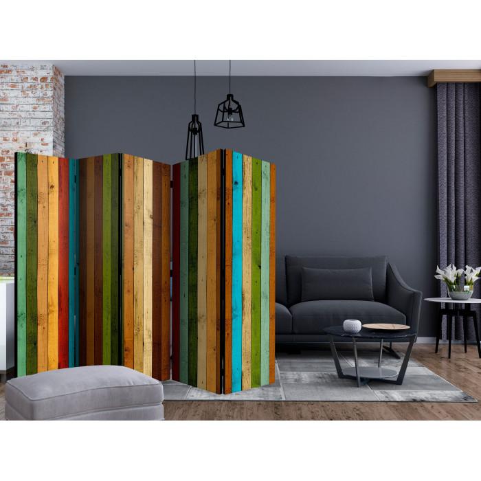 Paris Prix Paravent 5 Volets "Wooden Rainbow" 172x225cm