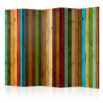 paris prix Paravent 5 Volets "Wooden Rainbow" 172x225cm