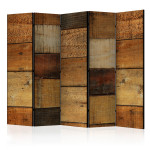 paris prix Paravent 5 Volets "Wooden Textures" 172x225cm