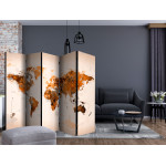 Paris Prix Paravent 5 Volets "World In Brown Shades" 172x225cm