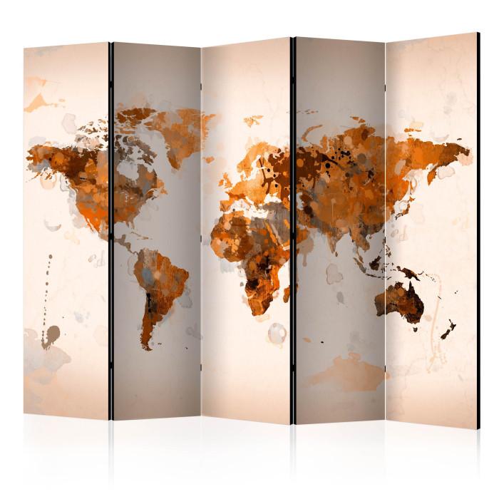 Paris Prix Paravent 5 Volets "World In Brown Shades" 172x225cm