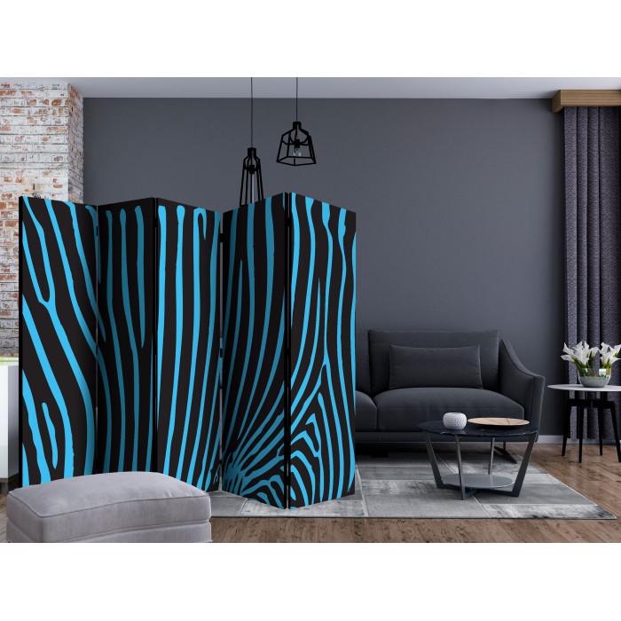 Paris Prix Paravent 5 Volets "Zebra Pattern Turquoise" 172x225cm