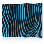 paris prix Paravent 5 Volets "Zebra Pattern Turquoise" 172x225cm