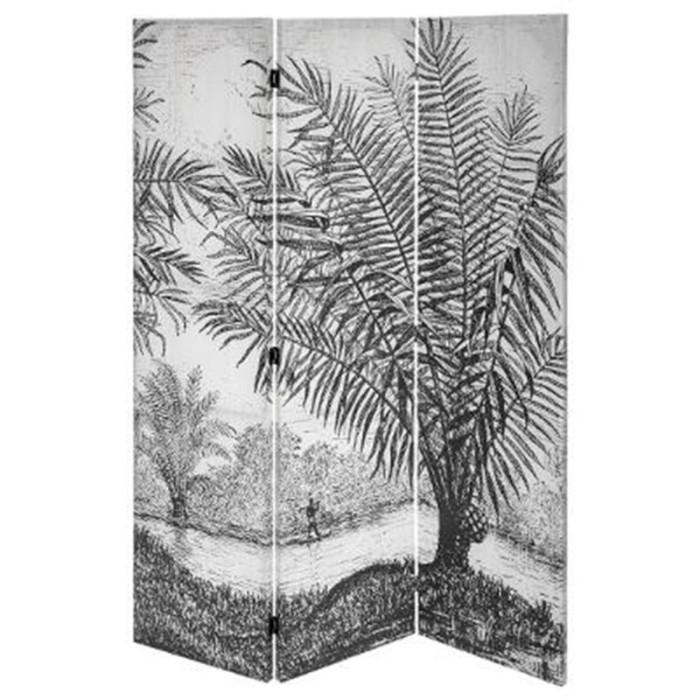Paris Prix Paravent Imprimé Design "Cuba" 121x170cm Noir