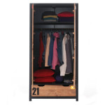 Paris Prix Armoire 2 Portes "Alex" 200cm Marron & Noir