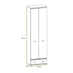 Paris Prix Armoire 2 Portes "Armario" 203cm Chêne