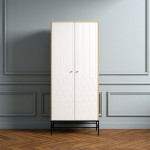 Paris Prix Armoire 2 Portes Design "Lia" 190cm Blanc
