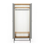 Paris Prix Armoire 2 Portes Design "Mian" 190cm Gris