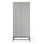 paris prix Armoire 2 Portes Design "Mian" 190cm Gris