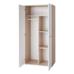 Paris Prix Armoire 2 Portes "Dino" 191cm Blanc & Chêne