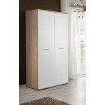 Paris Prix Armoire 2 Portes "Dino" 191cm Blanc & Chêne