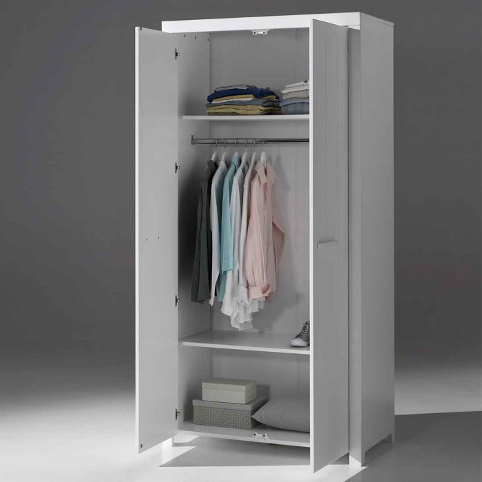Paris Prix Armoire 2 Portes "Erik" 205cm Blanc