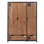paris prix Armoire 3 Portes "Alex" 200cm Marron & Noir