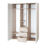 Paris Prix Armoire 3 Portes "Dino" 191cm Chêne & Blanc