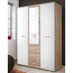 Paris Prix Armoire 3 Portes "Dino" 191cm Chêne & Blanc
