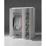 Paris Prix Armoire 3 Portes "Erik" 205cm Blanc