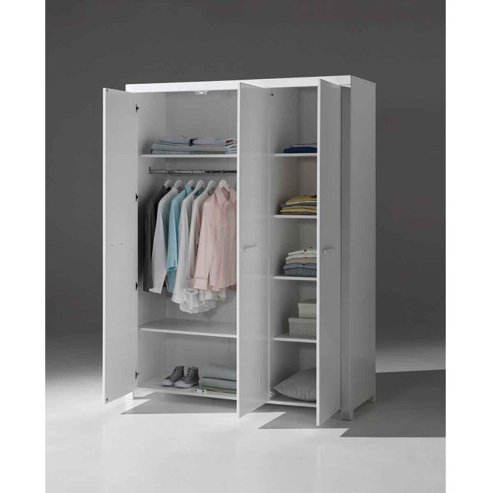 Paris Prix Armoire 3 Portes "Erik" 205cm Blanc