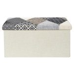 Paris Prix Banc Coffre Pliable "Patchwork" 76cm Gris