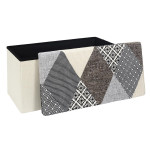 Paris Prix Banc Coffre Pliable "Patchwork" 76cm Gris