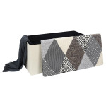 Paris Prix Banc Coffre Pliable "Patchwork" 76cm Gris