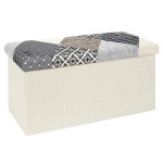 paris prix Banc Coffre Pliable "Patchwork" 76cm Gris