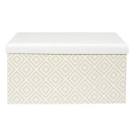 Paris Prix Banc Coffre Pliable "Tressé" 76cm Blanc