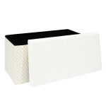 Paris Prix Banc Coffre Pliable "Tressé" 76cm Blanc