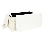 Paris Prix Banc Coffre Pliable "Tressé" 76cm Blanc