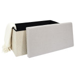 Paris Prix Banc Coffre Pliable "Tressé" 76cm Gris